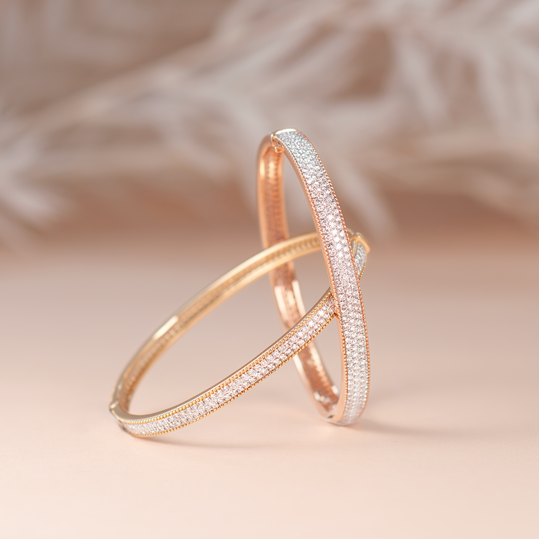 Thin pavé eternity diamond bangle